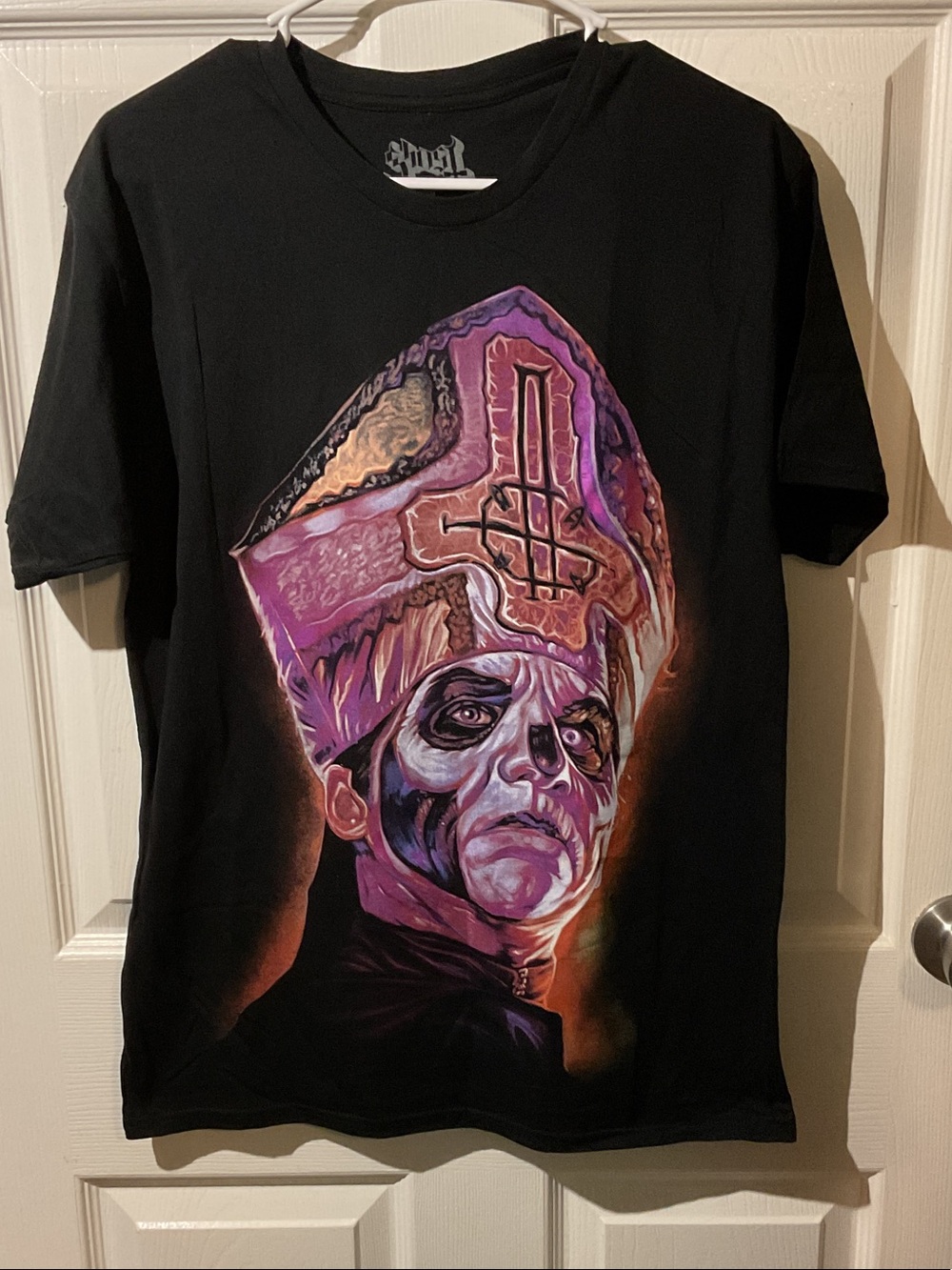 Ghost Band Graphic Black Tee with Purple Portrait